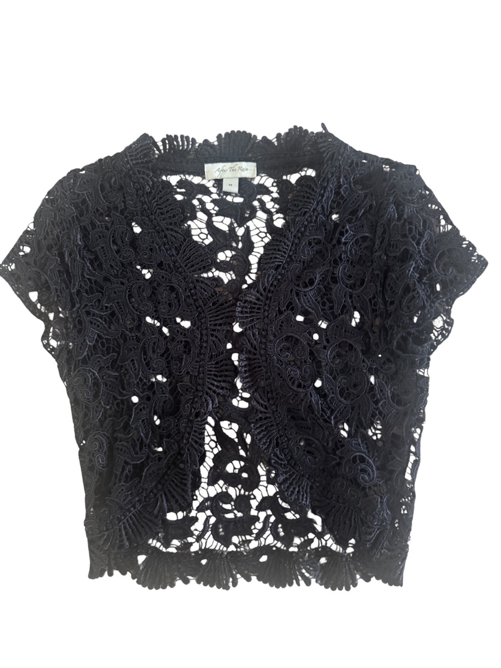 Black Crochet Lace Bolero Camisole by Alice + Olivia